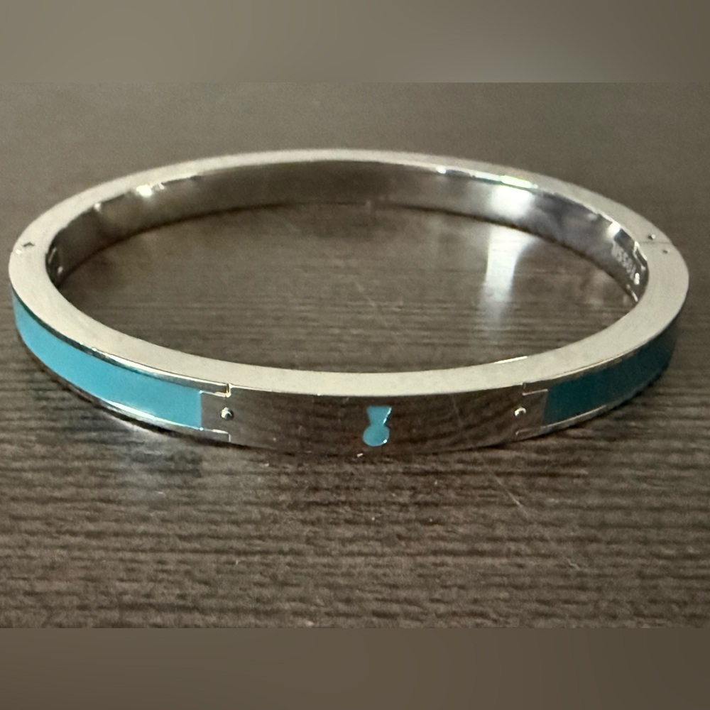 Fossil Silver and Blue Bangle Bracelet